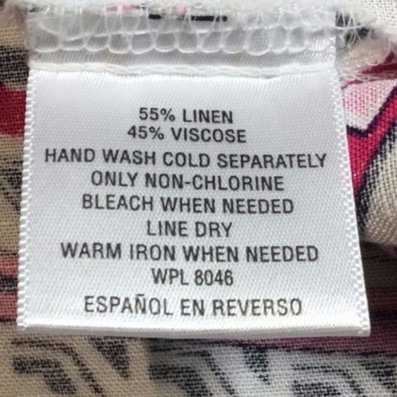 Linen Blend Floral Swirl Top Blouse JM Collection - Picture 6 of 8